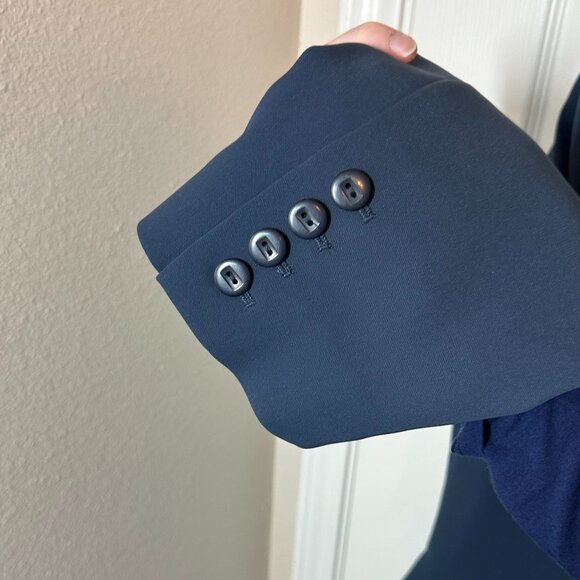 Vintage 90's 2 piece Blue Pant Suit Set Plus Size 14 NWT - Picture 4 of 11